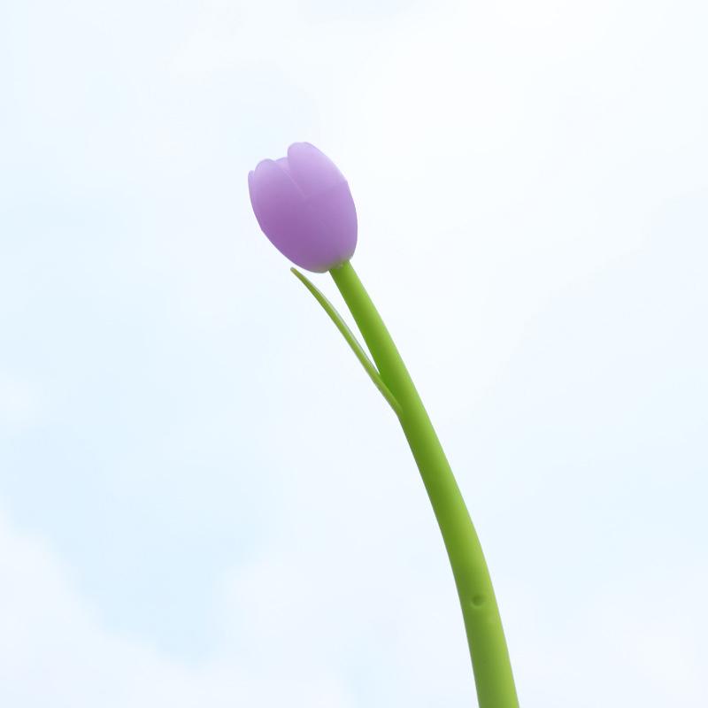 Color Changing Tulip Gel Pens Cute Discolor Floral Black Ink Neutral Pens Korean Stationery Holiday Gifts Office Supplies