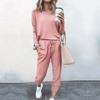 Tracksuit Women 2 Piece Set Loose Comfortable Simple Style Solid Color Long Sleeve Casual Suit Clothes 2024 Top Spring Autumn