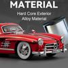 1:24 Scale 300SL S320 Sports Car Model Toy Sound Light Doors Opened Wgeel Steering Pull Back Vehicle Models Exquisite Ornaments