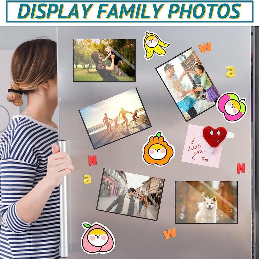 5Pcs 4.5x6.5Inch Black Magnetic Picture Frames with Clear Photo Pocket For Refrigerator Room Decor Home Decor Art Frame