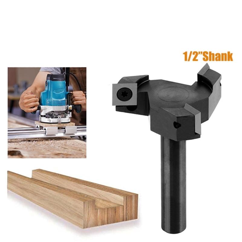 Přesný frézovací bit pro srovnávání pracovních desek s 1/2palcovým dříkem, šířka řezu 61 mm, vyměnitelná čepel pro kvalitní dřevoobrábění