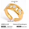 IVANDA Jewelry Set Anti Tarnish Stainless Steel Gold Plated Zircon Rings and Bracelets Set
