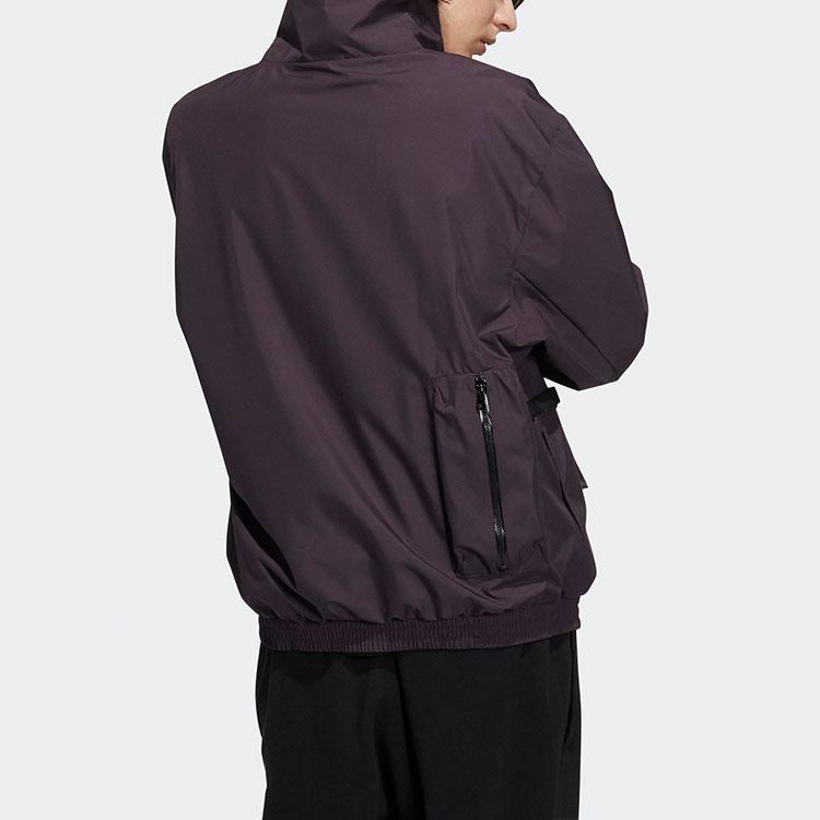 adidas Originals Trefoil 3D Pocket Logo Half-Zip Woven Collar Jacket Men Jackets Purple H58065