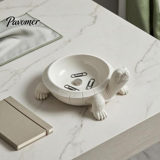 Turtle Shape Storage Tray 3D Printed Tray, Tortoise Dish Bowl for Organizing Jewelry & Trinkets, Decorative Ocean Animal Theme Desk Organizer Desktop