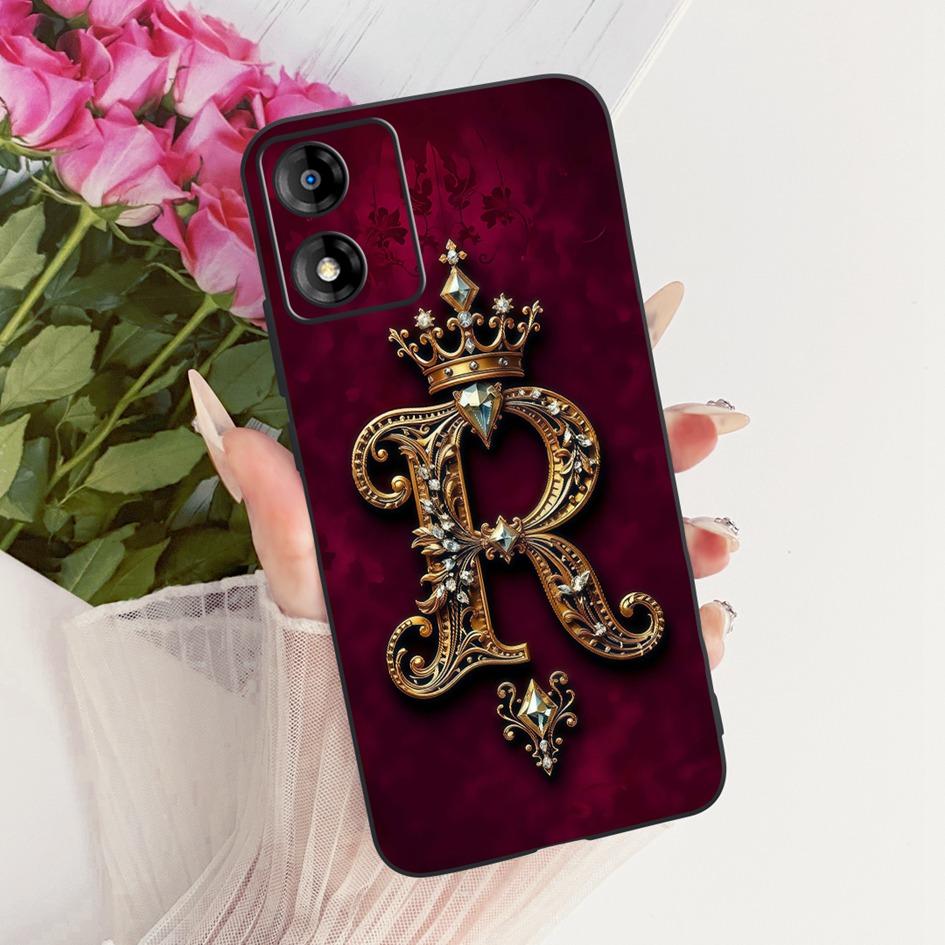 For Motorola Moto E13 E14 Case Retro Crown Letters Soft Silicone Protective Cover For MotoE13 E 13 Funda MotoE14 E 14 Phone Case