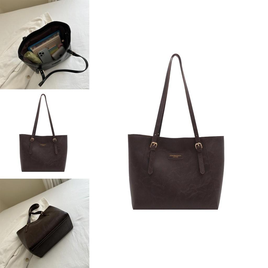 Pu Large Capacity Tote Bag For Women With Letter Print For Daily Use