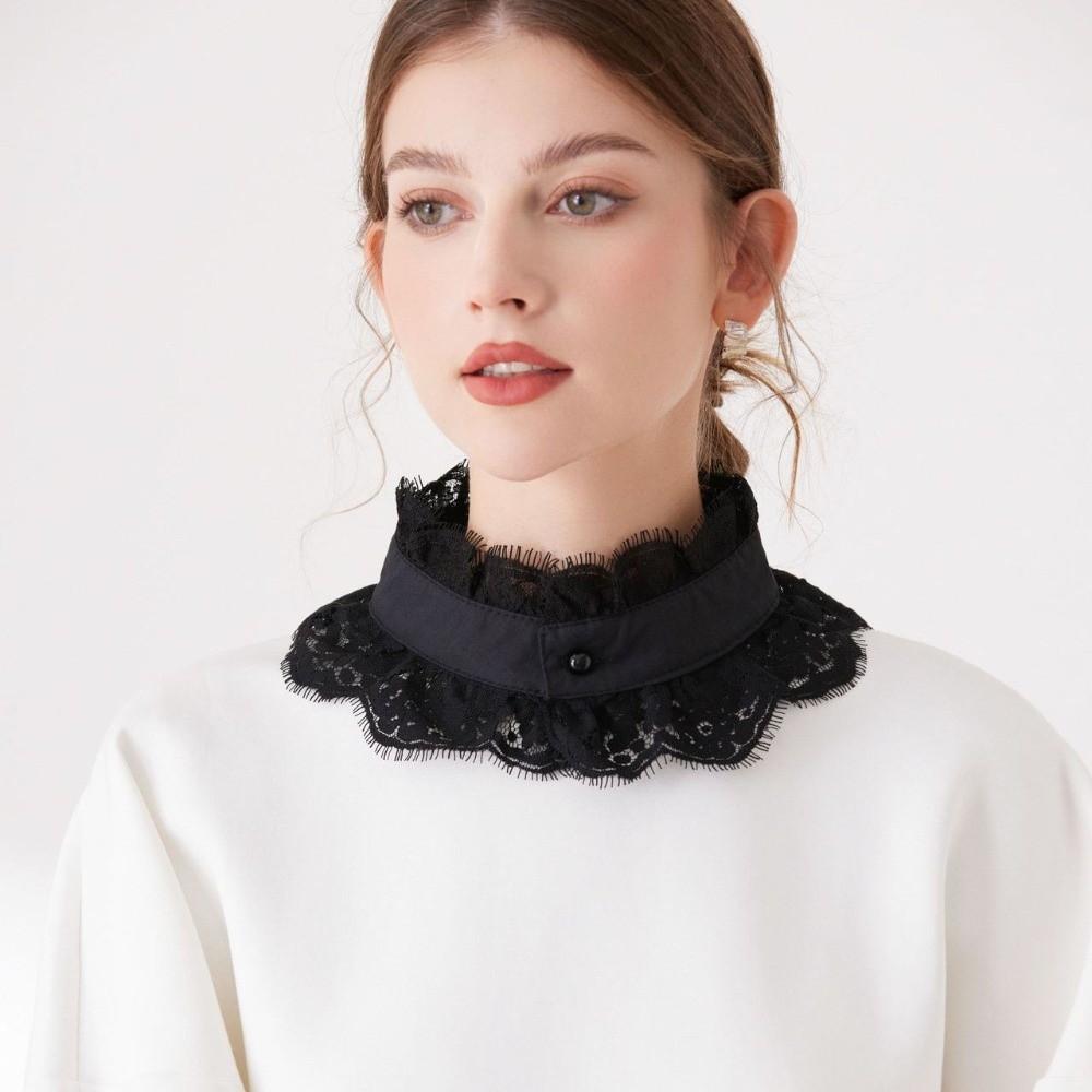 Standing Collar Detachable Lapel Collar Capelet Lace Neckline Fake Lace Collar  Apparel Supplies