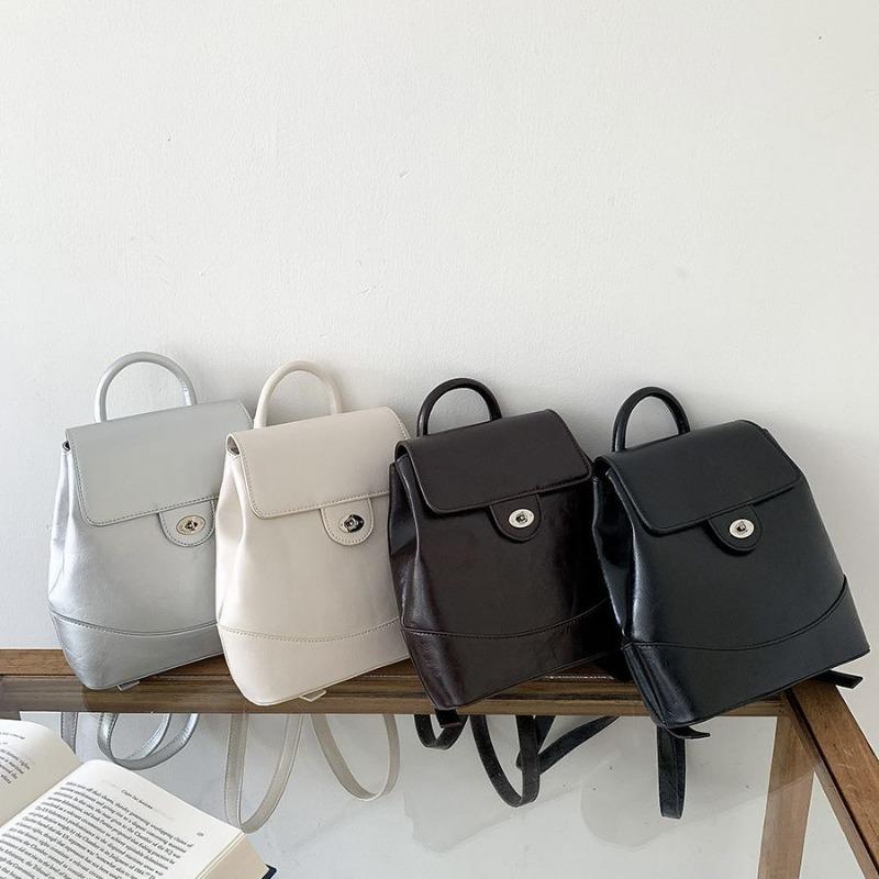 Silver backpack niche new women's backpack trend fashion student small backpack women