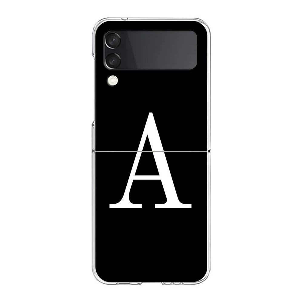 

Phone Case For Samsung Galaxy Z Flip 3 4 5 Hard Folding PC Bumper Initial Letter A Z Fashion For Samsung Z Flip 6 Cover Samsung Z Flip