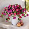 Fake Flowers for Outdoors Artificial Petunia Outdoors, Outdoor Planters, UV Resistant Petunias, Weatherproof Flower Bouquets Realistic Morning