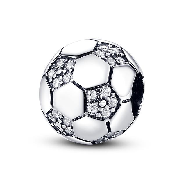 925 Silver Colorful Round Inlaid Zircon Charms Beads Pendant Fit Bracelet 925 Silver Jewelry Gift