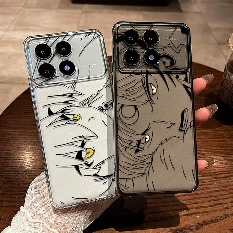 Anime Line Art Manga Eyes TPU Phone Case For IPhone 15 14 13 12 11 Pro Max X XR XS 8 7 Plus, Clear Shockproof Protective Cover