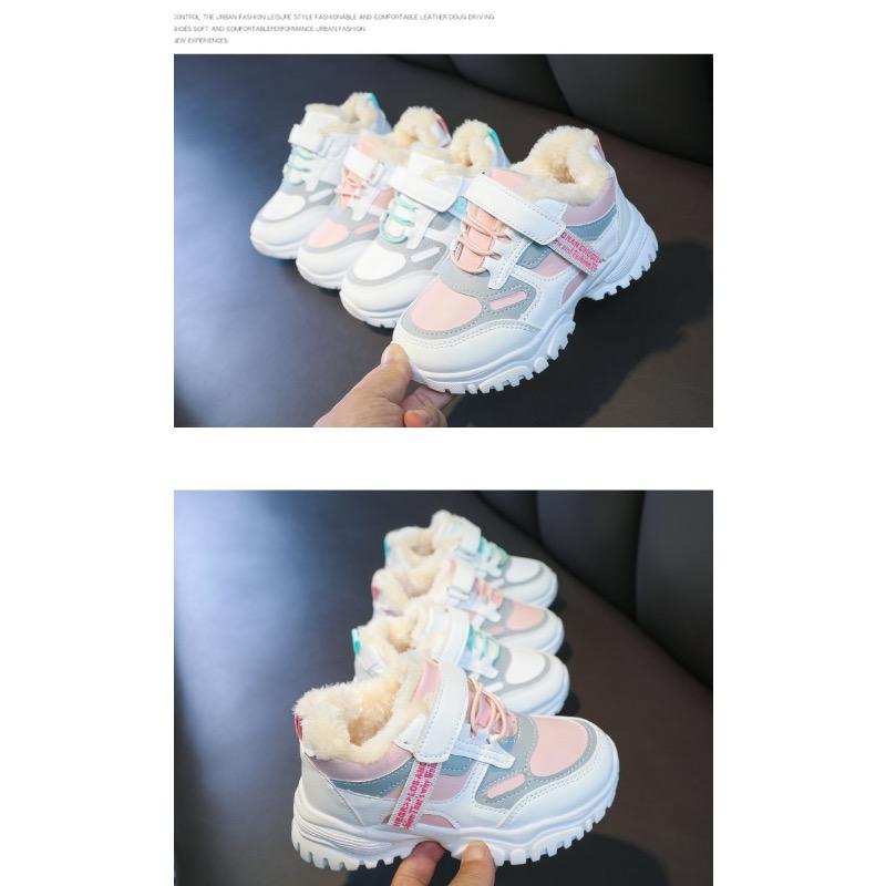 Sports Shoes for Girls Leather Cotton Warm Shoes for Boys Fall and Winter Students Big Kids Running Shoes for Kids Daddy Shoes