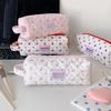 Pencil Case Cute Kawaii Strawberry Large Capacity Quilted Portable Handle Stationery Storage for Girls Kids School Use