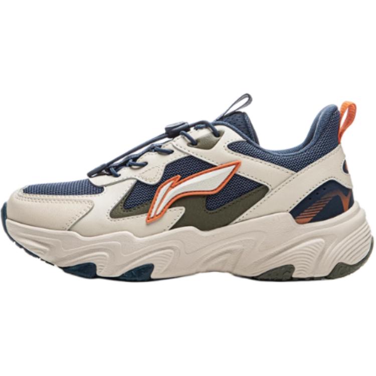 Li Ning Kids Sports Lifestyle Series Synthetic Leather Comfortable Versatile Durable Lightweight Shock Absorption Low Top Casual Shoes YKCU178-1