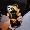 Black Kitten Halloween Pumpkin Phone Case For iPhone 17 Air 16 Pro Max 16E 15 + 14 Plus 11 12 13 Mini 7 8 SE Gift Print Cover Fu