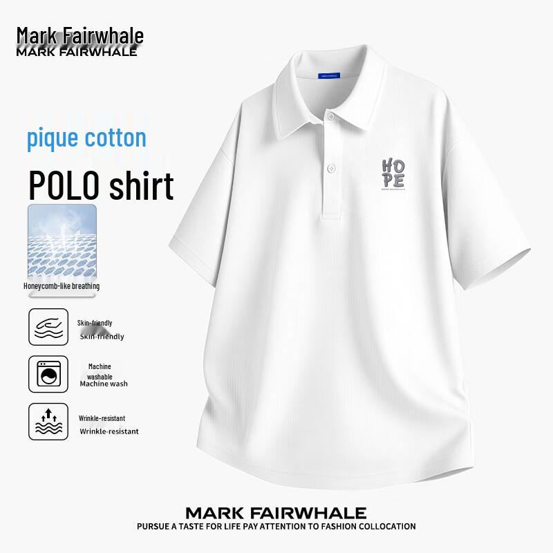 MARK FAIRWHALE Men's Breathable Short Sleeve Polo Shirt