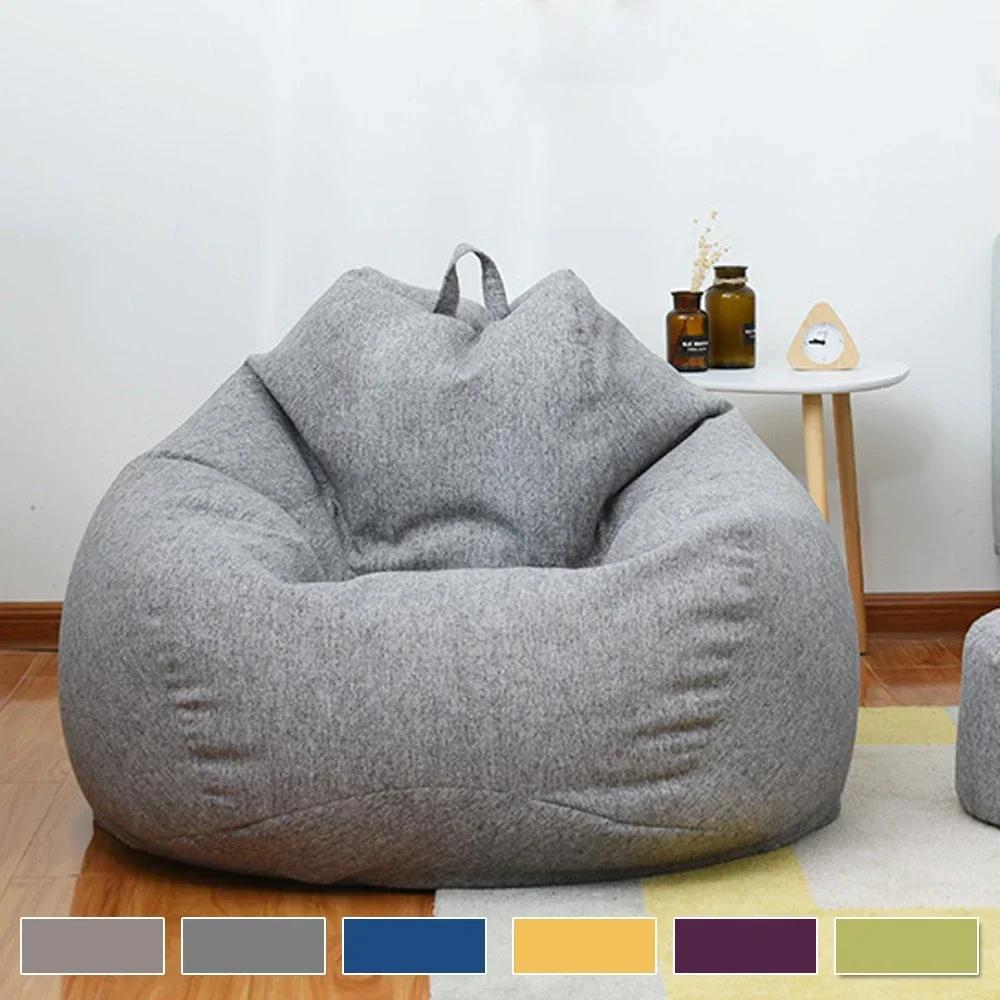 Large Bean Bag Chair Sofa Cover Comfortable Outdoor Lazy Seat Bag Couch Cover Without Filler for Adults Kids Soft Tatami Chairs