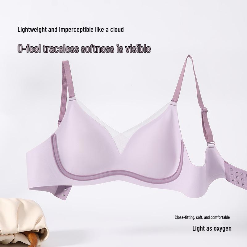 Seamless Jelly Underwear: Women's Light, Breathable Mesh, Wirefree Bra with Petal Cup Support