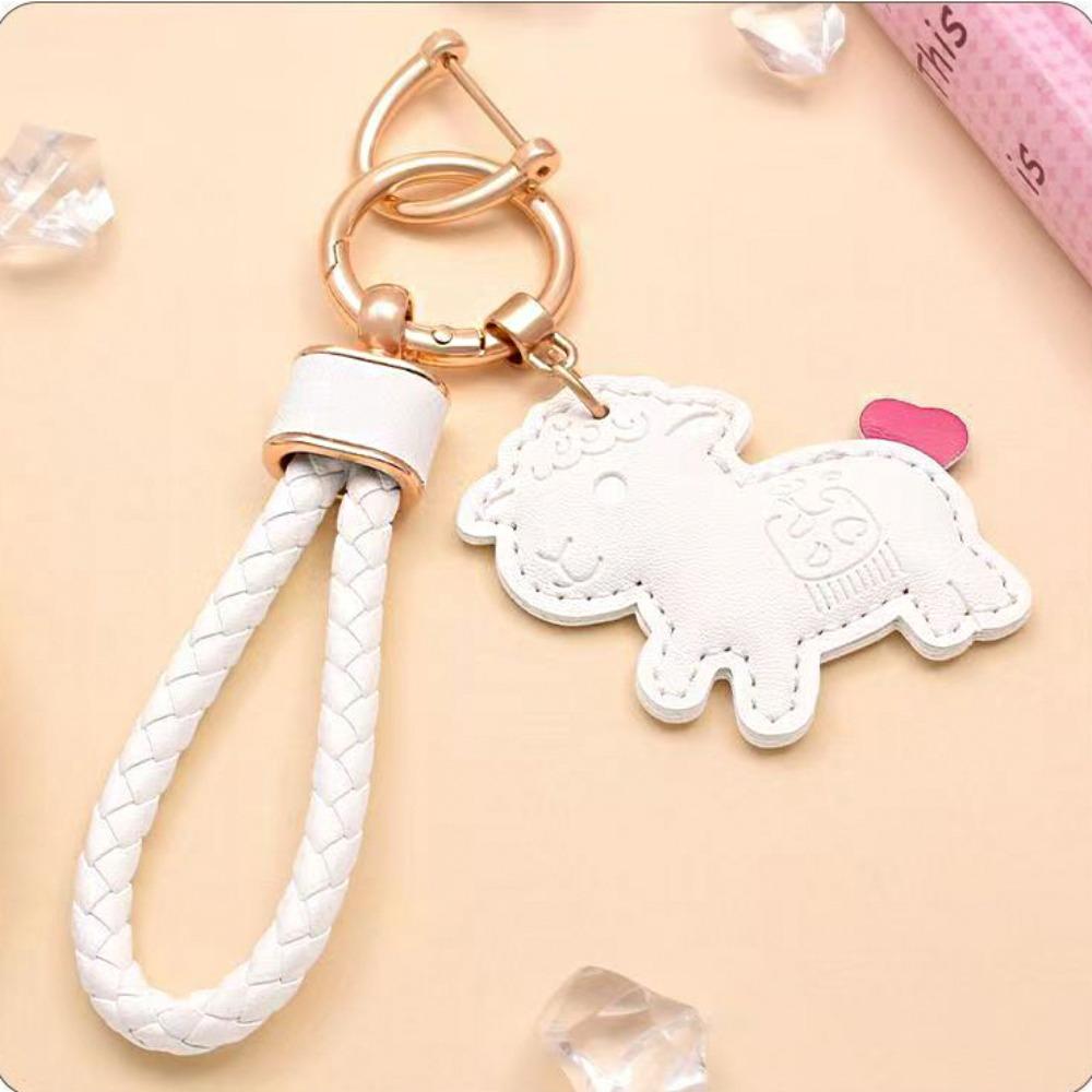 Cartoon Goat Pendant Wrist Strap Lamb Bag Charm Kawaii Goat Car Keychain Year of The Horse
