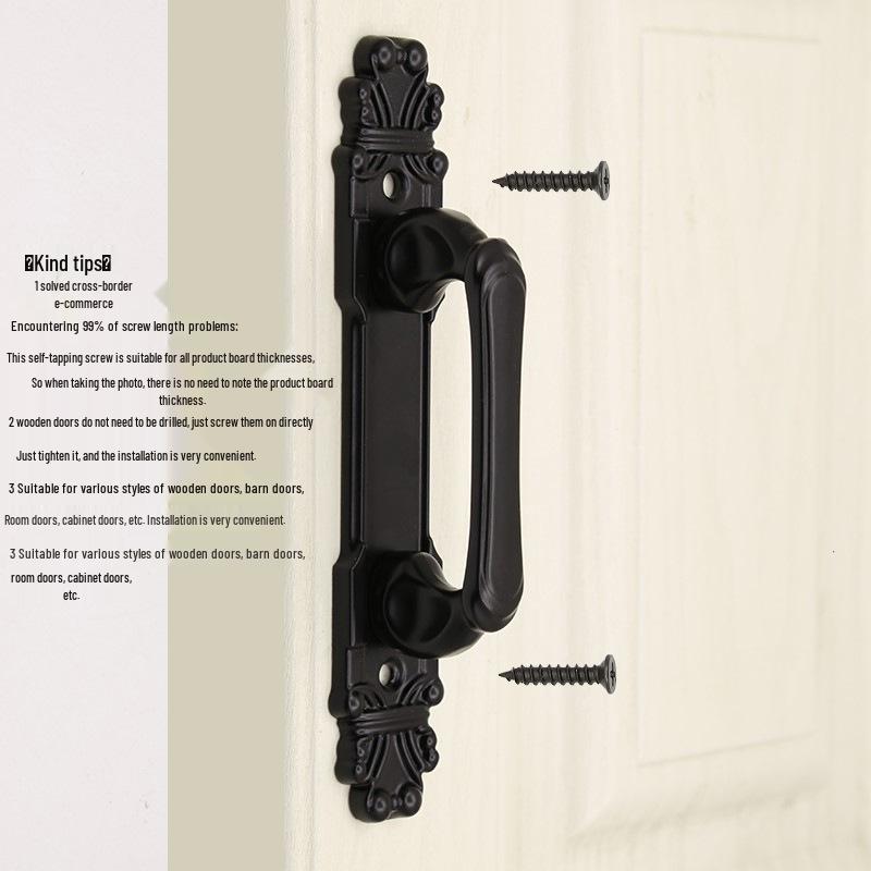 Antique Bronze Surface-Mounted Large Door Handle (No-Punching Required)