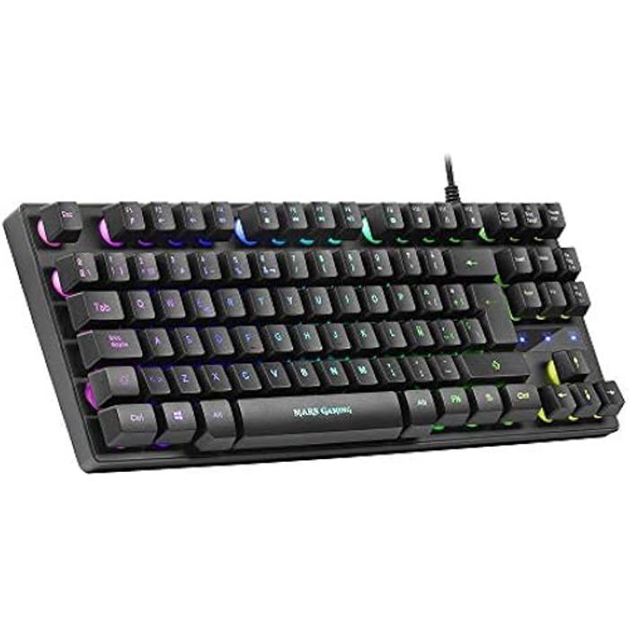 Clavier Gaming - MARS GAMING - MKTKLPT - H-Mécanique - Éclairage RGB - Antighosting - Portugais
