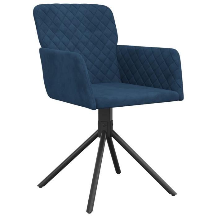 VidaXL Chaises pivotantes de salle à manger 2 pcs Bleu Velours 344789