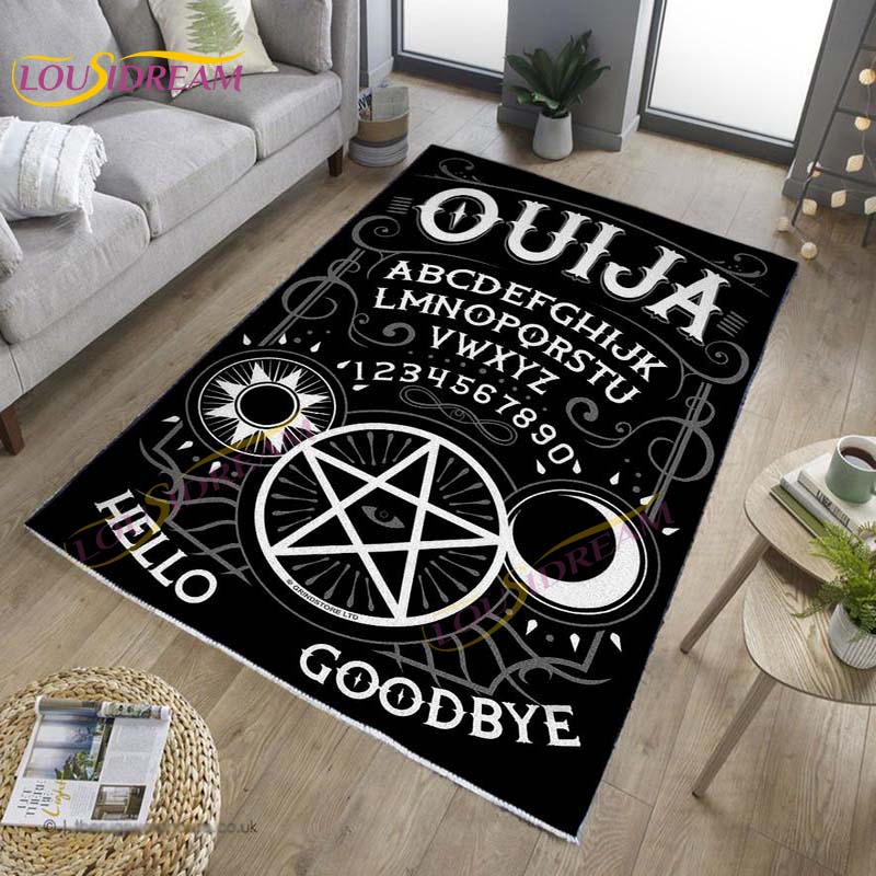 Koberec Lebka a růže Květinový koberec Lebka do obývacího pokoje Ložnice Herna Červená růže Koberec na podlaze Koberec Wicca Area Home Dekor