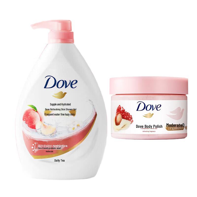 Dove Refreshing Shower Gel & Pomegranate Body Scrub Set