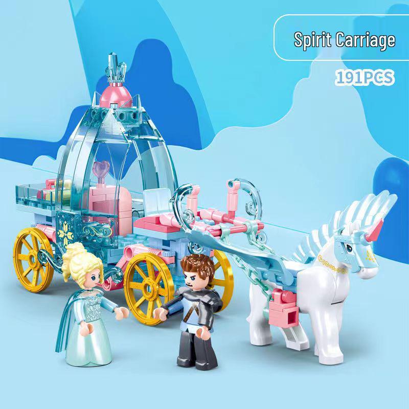 Girls' Princess Castle Building Blocks - Compatible with Lego, Assembled Puzzle Toy 
