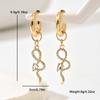 Fashion Gold Color Snake Shape Pendant Earrings For Women Exquisite Crystal Long Twisted Dangle Earrings Jewelry Gift