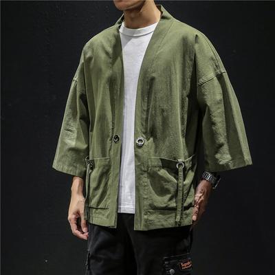 Kimono Cardigan Retro Traditionelle japanische Samurai Kleidung Chinesischer Stil Baumwolle Leinen Haori Yukata Streetwear