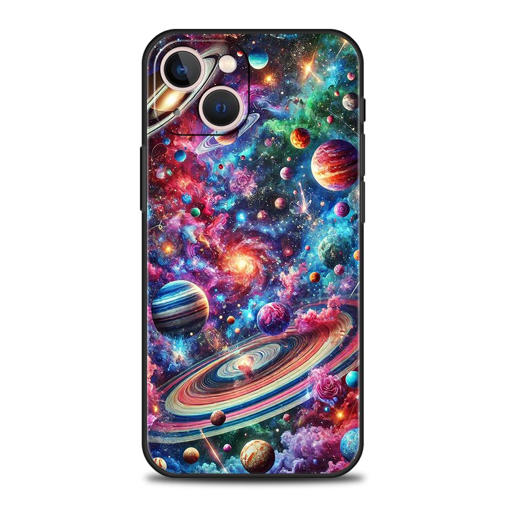 Phone Case Cover for iPhone 17 16 15 14 13 12 Pro Max 11 Pro Max 17 AIR Plus Shockproof Soft TPU Shell Universe Starry Sky Moon