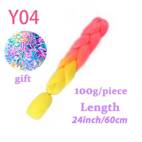 Synthetic Crochet Braids In Jumbo Braiding Hair 24 Inch 100g/pcs Pure Color In Hair Extensions