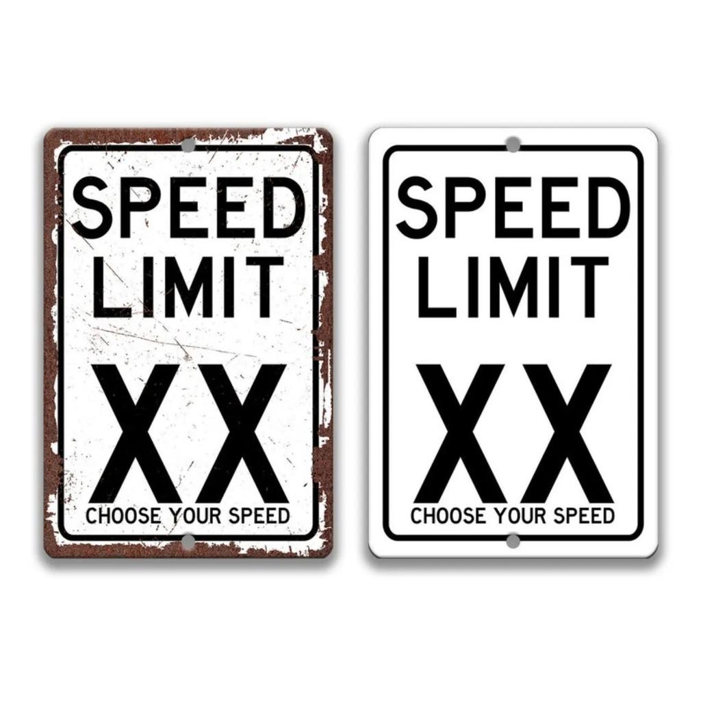 Personalized Custom 10MPH Speed Limit Sign - Customizable Metal Plaque ATV Snowmobile Trail Street Safety Decor