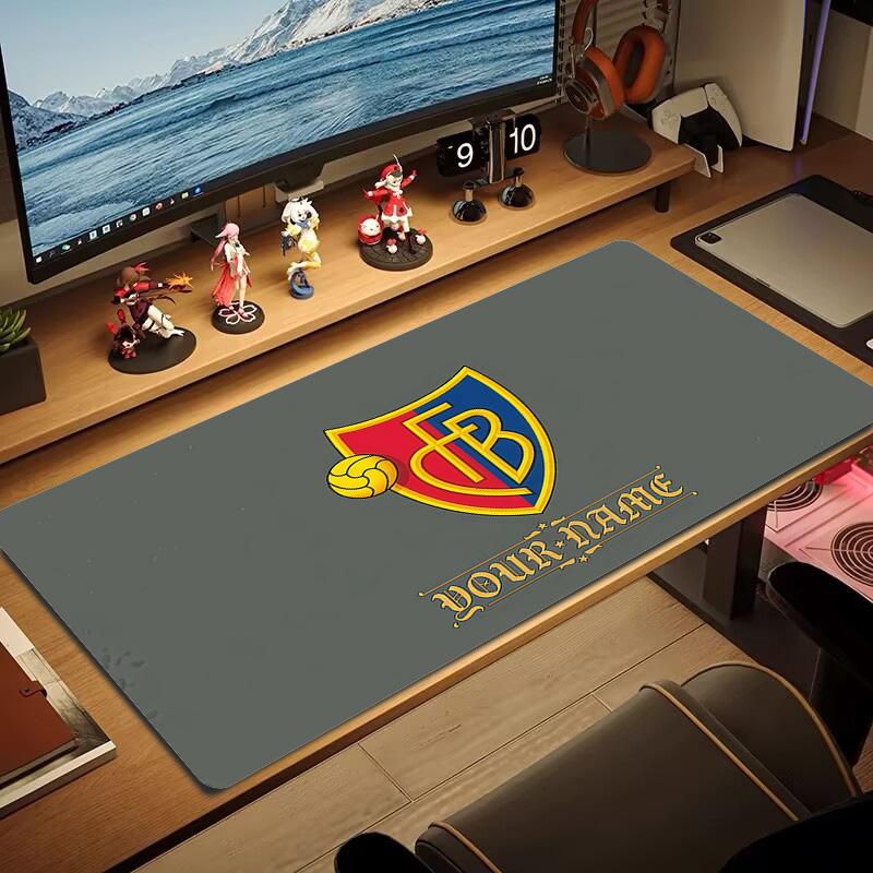 Custom Name FC Basel Print Cushion Non-slip Laptop Tablet Big Mousepad XXL Mat Mini PC Playmat With Lock edge