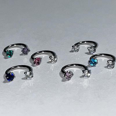 Stylish Titanium Steel Horseshoe Ear Cuff with Zircon Stud