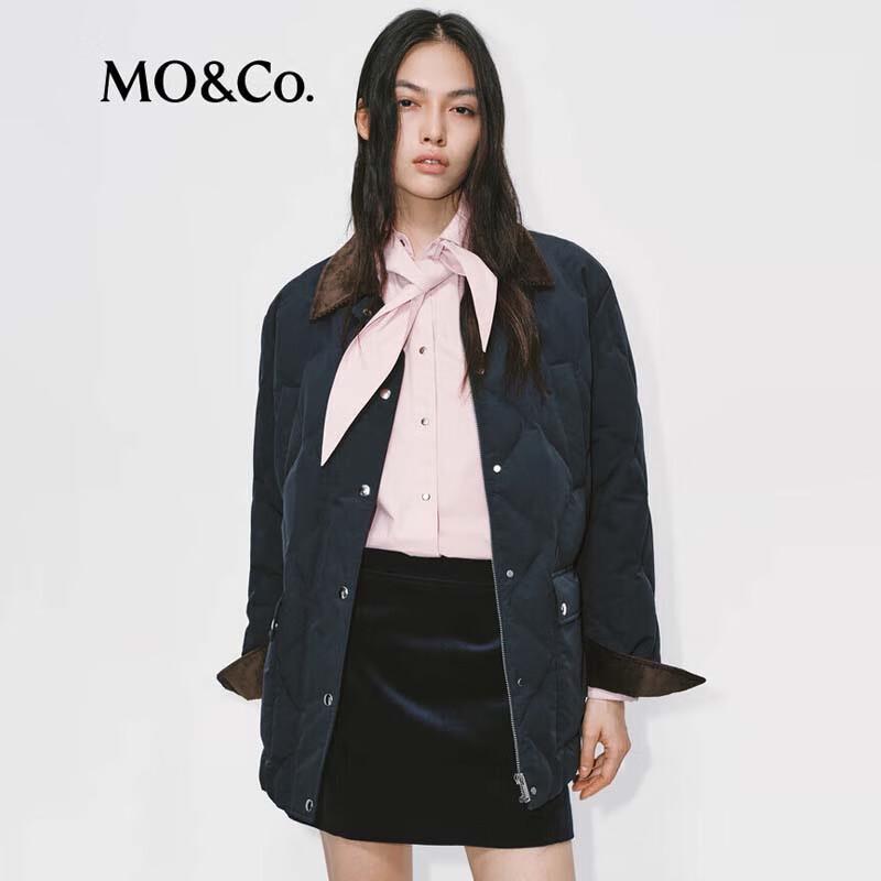 MO&Co. Women's Fleece Collar Lightweight Down Jacket