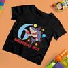 Shark Birthday Digital Funny Print Children's Short Sleeve T-shirt Suitable for Everyday Wear In Summer
