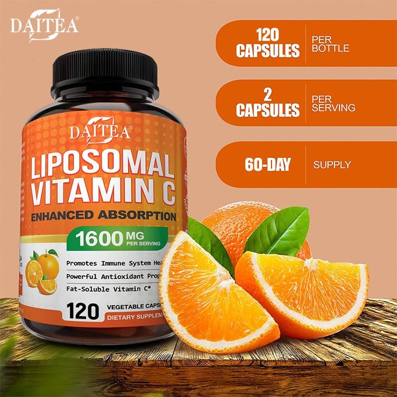 Complesso Liposomiale di Vitamina C 1600 mg Integratore Alimentare, 120 Capsule per Flacone