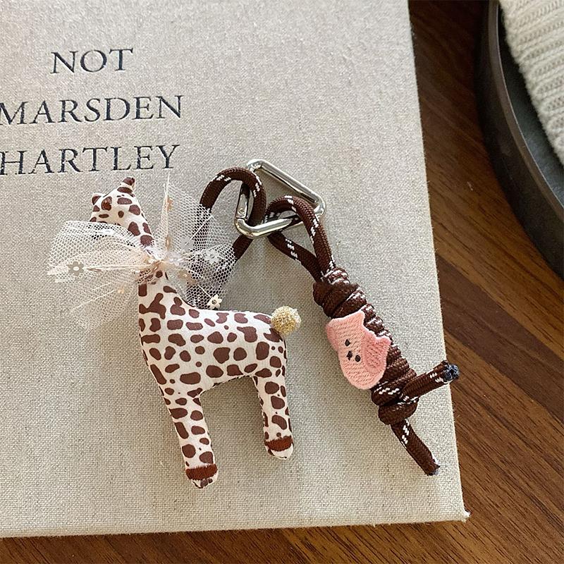 Plyšová hračka medvěd klíčenka kreslený králík/pes měkká vycpaná panenka přívěsek kroužek na klíče od auta dekorace na batoh dárek pro dítě