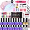 Professional Gel Nail Kit Full Set for Beginners – Quick-Dry Manicure Tools Starter Kit with UV/LED Lamp