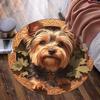 Cute Yorkshire Terrier Dog Round Rug Crystal Velvet Floor Mat Pet Lover Home Decor Bedroom Living Room Soft Anti Slip Carpet