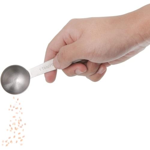 momee Measuring Spoons, Set of 6, Stainless Steel, Thick, Cookware, Tablespoons, Teaspoons, Liquids, Coffee, Condiments, Compact Storage