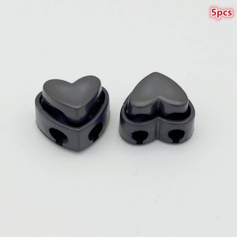 5Pcs Colorful Garment Stoppers Heart-Shaped Plastic Cord Locks Double Hole Spring Toggle Anti-Slip Stoppers Garment Accessories
