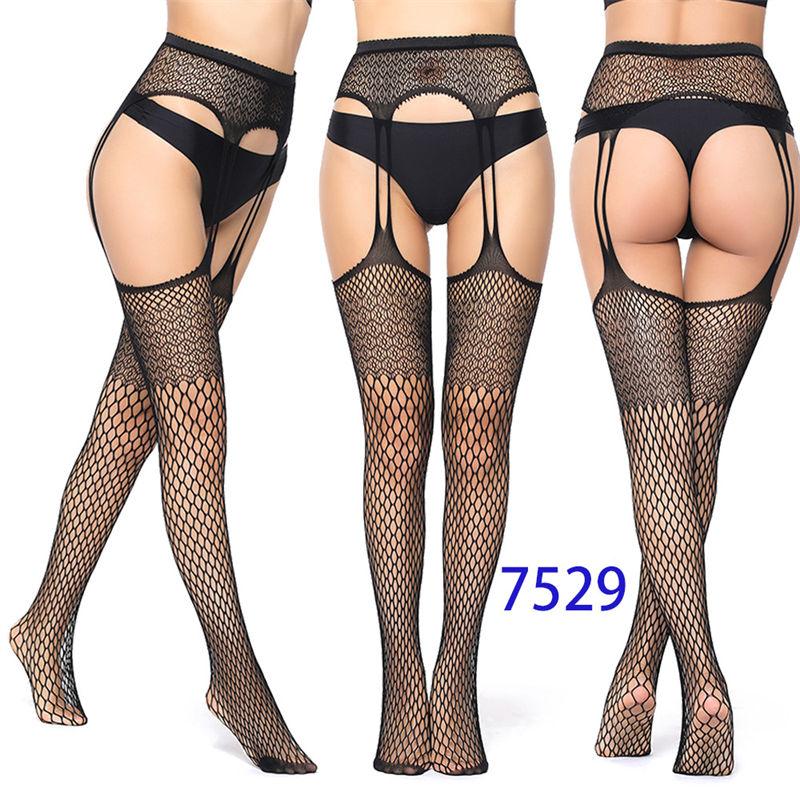 Sexy Suspenders Mesh Stockings Fishnet Eye Women's Bottoming Pantyhose