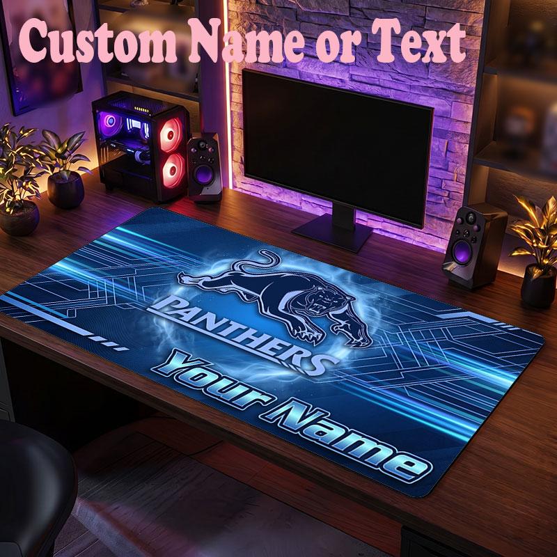 Penrith Panthers Customized Name Text Mouse Pad, Large Desk Mouse Mat Personalized Home Office Present