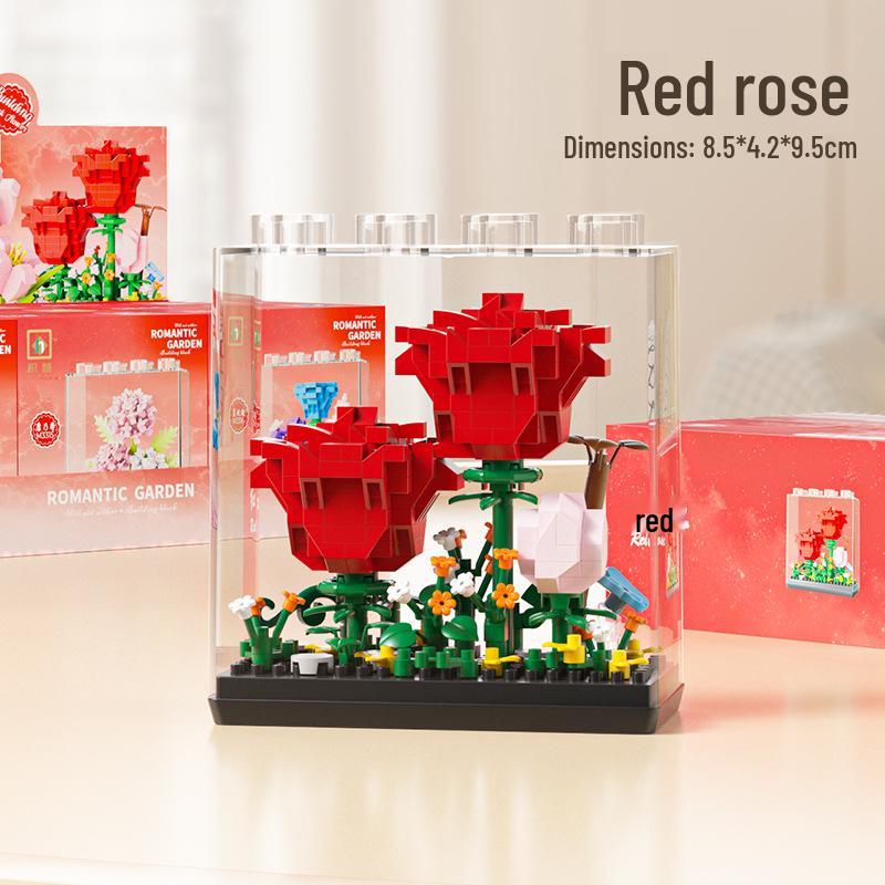 Dream Flower Box: Preserved Building Block Bouquet Set - Sunflower & Carnation. Ideal Toy for Children's Assembly.