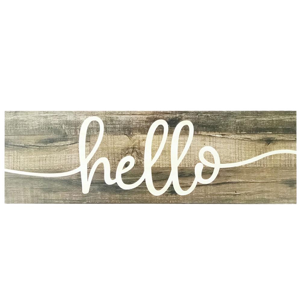 

Owls Hanging Hello Wooden Welcome Sign Plaque Home Art Decor Rustic Farmhouse Porch Front Door Sign Flower Wreath Ornament