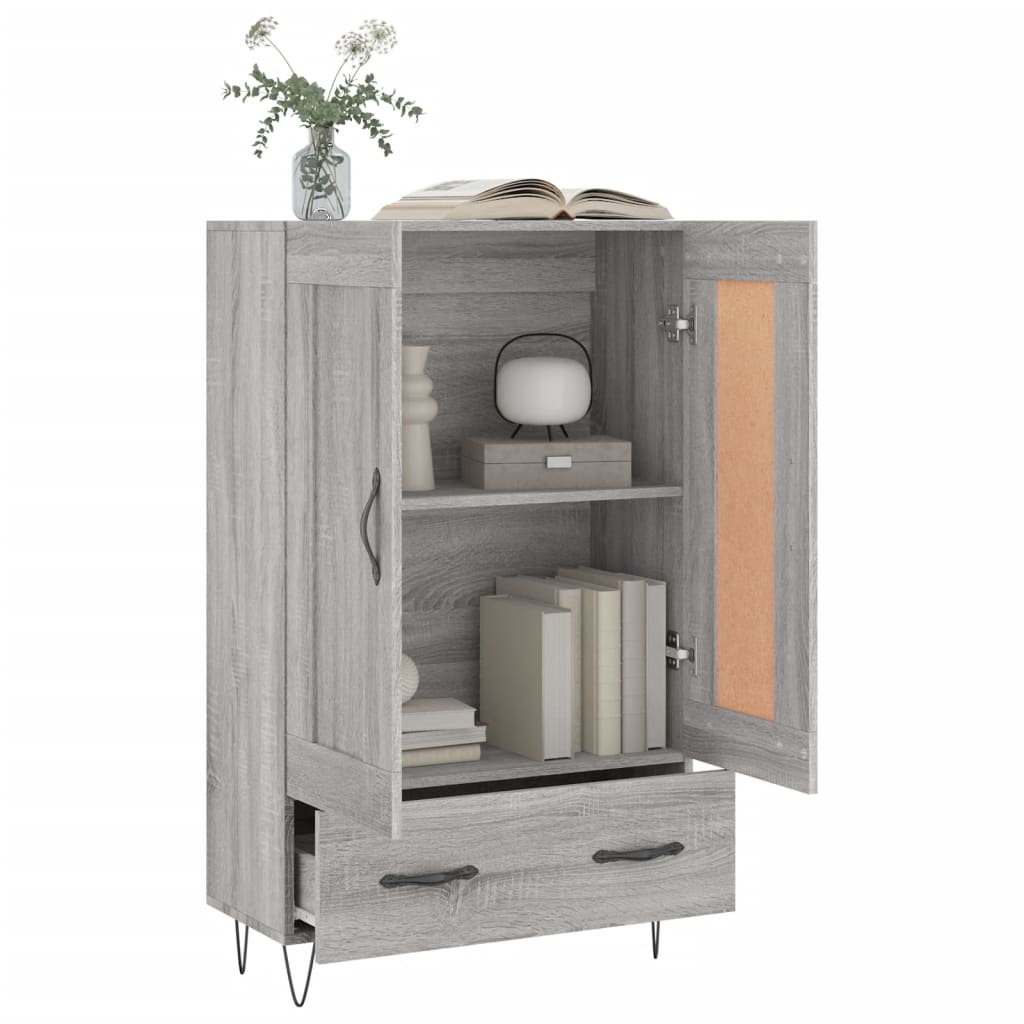 Highboard Gray Sonoma 69.5 X 31 X 115 Cm Engineered Wood